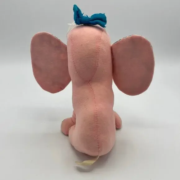 Vintage 70s Dream Pets R.Dakin & Co Dream Pets Pink Elephant Plush Flower Ears - Picture 3 of 11